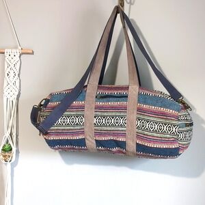 Huiple Embroidery Ethnic Style Large Weekender Duffle Bag